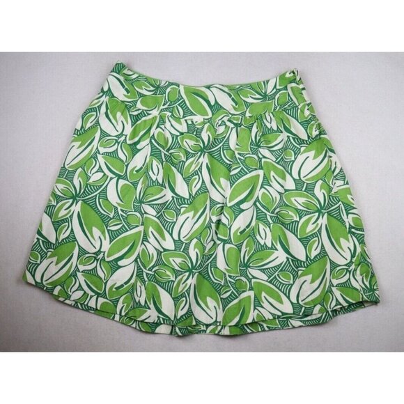 MERONA - WOMEN'S GREEN FLORAL PRINT COTTON A-LINE SKIRT - SIZE 18 - Picture 1 of 6